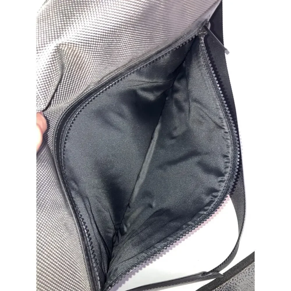MICHAEL KORS NWT PARKER LG CHARCOAL CANVAS MESSANGER BAG